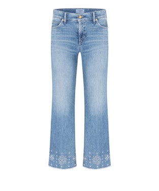 Francesca Lochstickerei Blauw