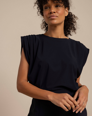 Leona top padded shoulders Zwart 1