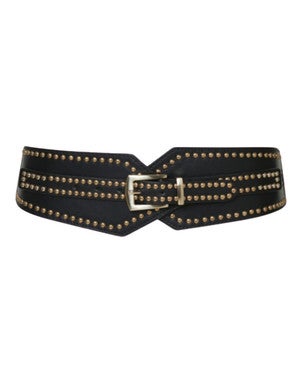 Studs Stretch Riem Zwart Zwart 1