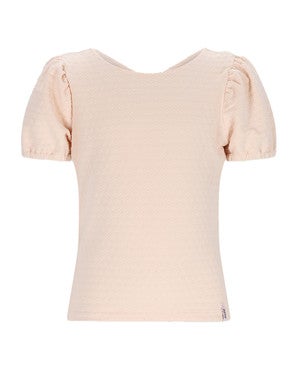 Kiamo Dotted Jersey top with open back Off White