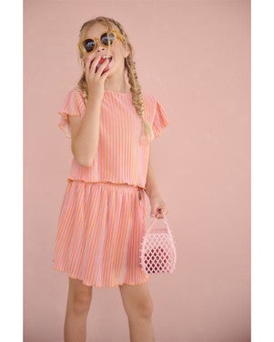 Norah Striped Plissee Skirt Multi