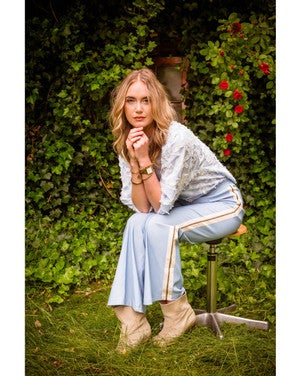 Naleyna Pique Jeans Blauw