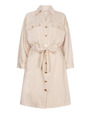 Dress fine crinkle Zand