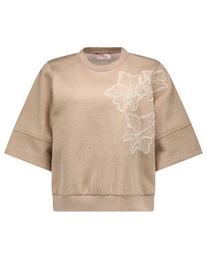 Pleuni ssl embroiderie sweater Beige