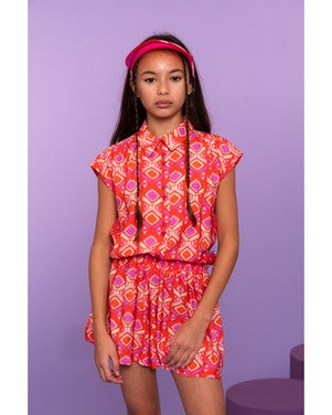 Blouse all over print Oranje