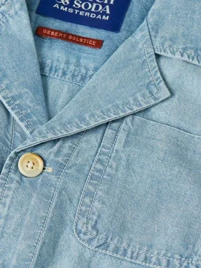 Lightweight chambray playsuit Blauw