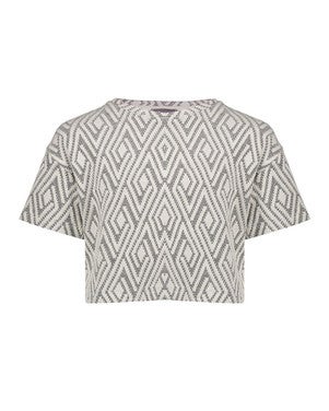 Top jacquard black/white Zwart 1