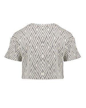 Top jacquard black/white Zwart 1