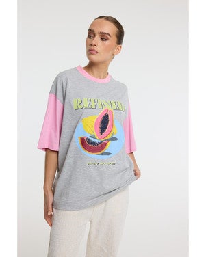 ladies knitted oversized men t-shirt LOUI Grijs