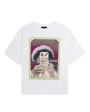 ladies knitted oversized men fit t-shirt LOUI Off White