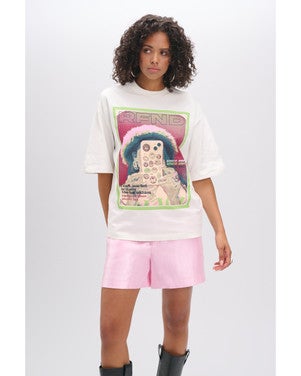 ladies knitted oversized men fit t-shirt LOUI Off White