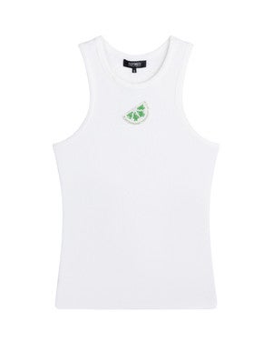 ladies knitted tight fit singlet RAQUEL Wit 1