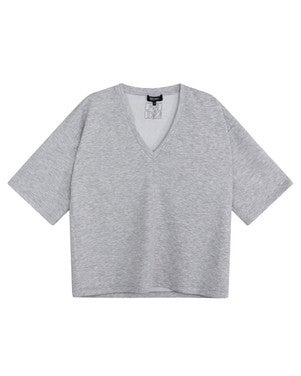 ladies knitted oversized v-neck t-shirt DOLLA Grijs