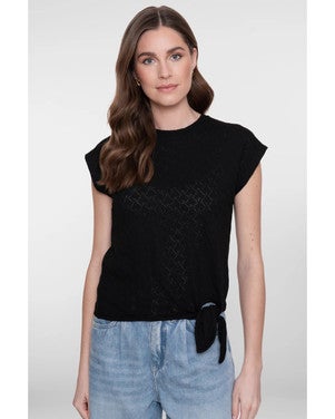 Top ajour with knot Zwart 1
