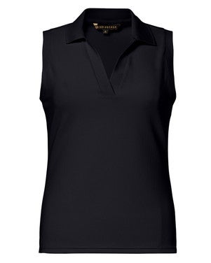 CAROLINE sleeveless polo top Zwart 1