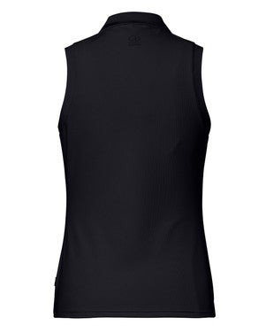 CAROLINE sleeveless polo top Zwart 1