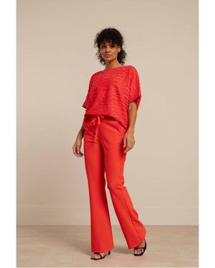 Flair bonded drawstring trousers Rood