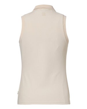 CAROLINE sleeveless polo top Off White