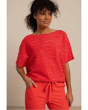 Lenti fringe pullover Rood