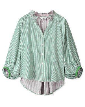 BLOUSE - Seersucker Green Pink Multi