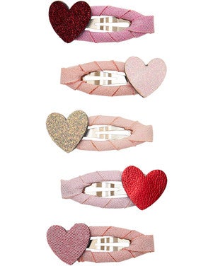 Heart Mini Clic Clacs Clips Roze