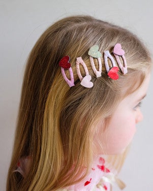 Heart Mini Clic Clacs Clips Roze