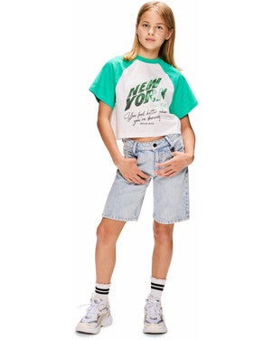 Mila Fancy Jeansshort Blauw