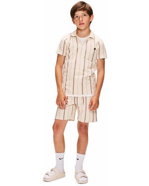 Italo Striped Shorts Off White