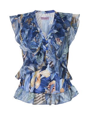 Ulla Blue Iris Top Blauw