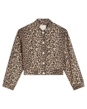 NADINE bomber jacket met leopard print Bruin 1