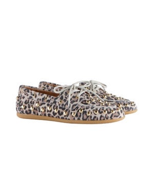 LATTY leopard big studs Zand