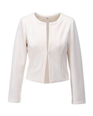 C613 Kort jasje met ronde hals Off White