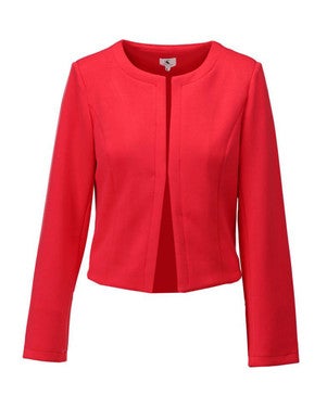 C613 Kort jasje met ronde hals Rood