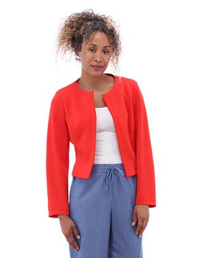 C613 Kort jasje met ronde hals Rood