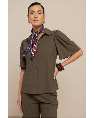 Poppy butterfly blouse Army