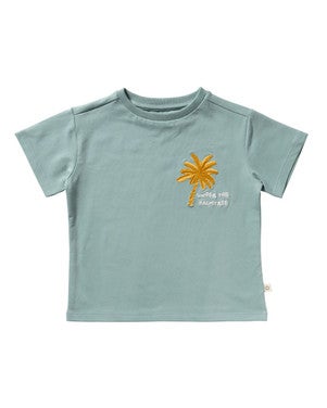 Palmtrees Oversized Tee Blauw