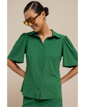 Poppy butterfly blouse Groen