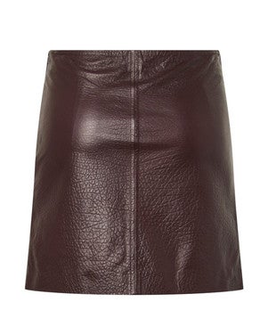 YASMALINA HW LEATHER SKIRT Bordeaux