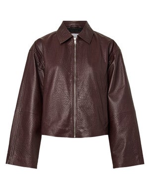 YASMALINA LEATHER JACKET Bordeaux