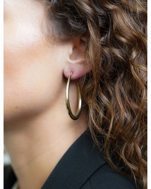 Earring Oval Teardrop Creole M Goud