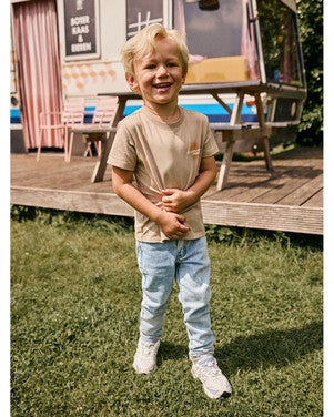 T-shirt Backprint Horizons Zand