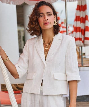 Blazer cropped crushed Off White
