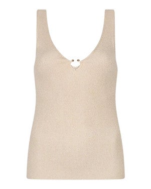 Singlet ribbed hook lurex Beige