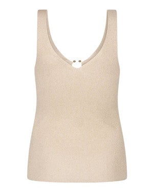 Singlet ribbed hook lurex Beige