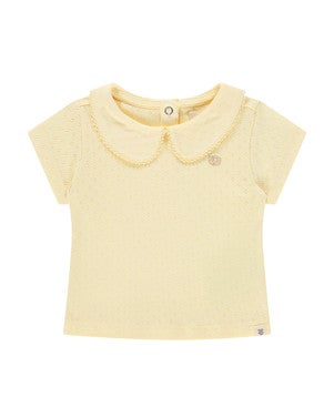 baby t-shirt short sleeve ajour palms Geel
