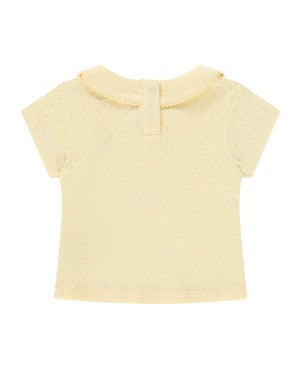 baby t-shirt short sleeve ajour palms Geel