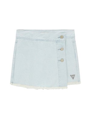 Rigid Denim Skort Buttons Blauw