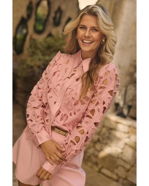 Chloe Blouse Flower Roze