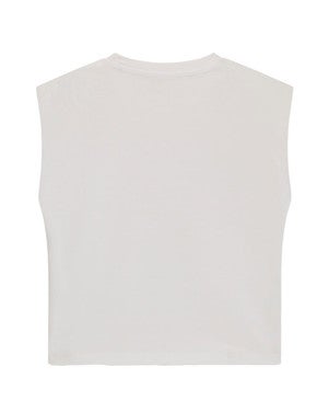 Oversize Boxy SS T-shirt Shoulder and All Strass Wit 1