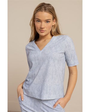 Inge denim travel tee Licht Blauw